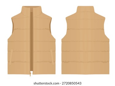 Colete de inverno marrom. ilustração vetorial
