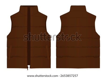 Brown winter vest. vector illustration	