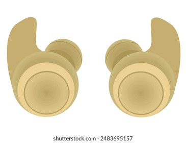 Brown wireless headphones. vector illustration