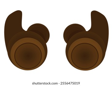 Brown wireless headphones. vector illustration