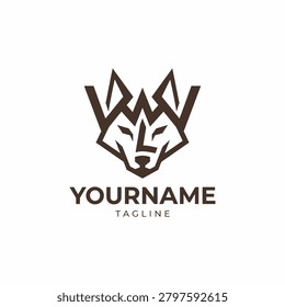 Brown wolf head logo designs