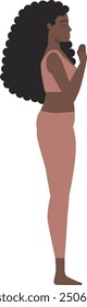 Brown womam sun salutation yoga pose 