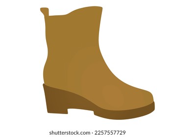 Brown woman ankle shoe. vector illustration