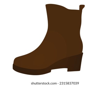 Brown woman ankle shoe. vector illustration
