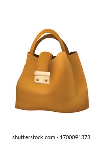 Brown  woman bag, vector illustration