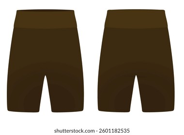 Brown woman cycling shorts. vector illustration