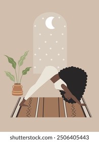Brown woman doing yoga poster 