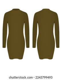 Brown woman dress. vector illustration