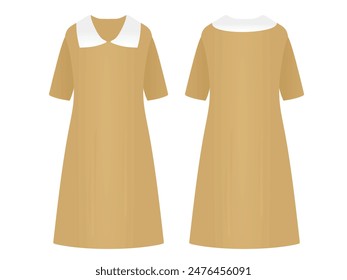 Brown  woman dress. vector illustration