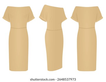 Brown woman dress. vector illustration	