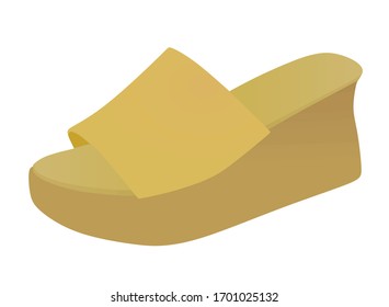 Brown, woman sandal. vector illustration