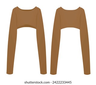 Brown woman sweater. vector illustration