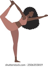 Brown woman yoga pose illustration