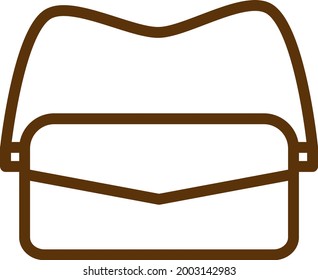 Brown womans purse, illustration, vector on a white background.