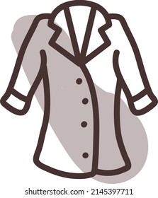 Brown womans suit , illustration, vector on a white background.