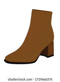 Brown  women boots. vector illustration