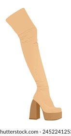 Brown women boots. vector illustration
