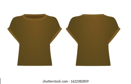 Brown women crop top. vector illustration