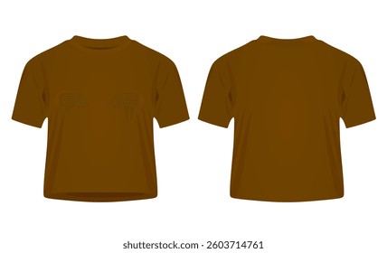 Brown women crop top. vector illustration