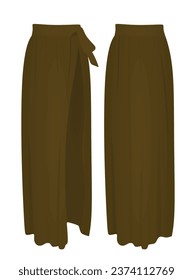 Brown  women long sarongs. vector