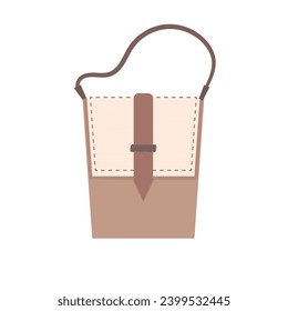  Brown women's bag, fashion bag. Hand and shoulder bag model in modern style. Woman accessories leather handbags, textile totes, grocery mesh. Flat vector illustrations isolated on white background