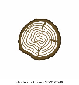 Brown wood log vector illustration logo template