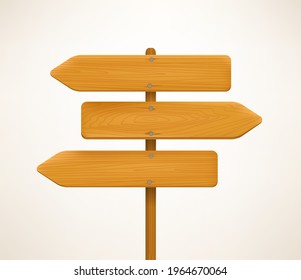 Punteros de madera marrón en la ilustración del vector del pilar