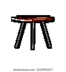 brown wood table game pixel art retro vector. bit brown wood table. old vintage illustration