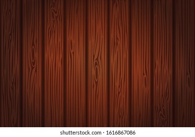 Brown wood texture boards. Vector wood background.The texture of the wooden walls
