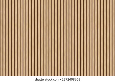 Brown wood texture wall vertical background. Realistic dark striped vector illustration. Wooden planks banner. Parquet board surface. Oak floor.