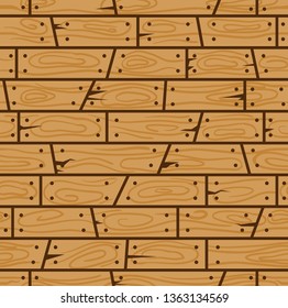 Brown wood wall cartoon seamless pattern. Suitable for background, game tilemap asset and many more.