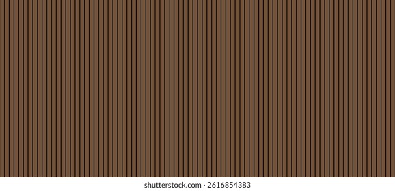 Brown wooden acoustic panels wall texture. Vector Illustration.
