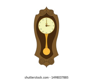 Brown Wooden Antique Wall Clock