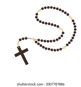 Brown wooden catholic rosary
