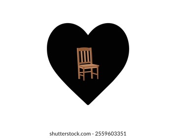 Brown wooden chair with backrest and soft beige seat. Furniture for dining room. Flat vector design.Wooden brown chair emoji vector.Wooden comfortable chair isolated on white. Old style vintage wooden