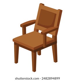 Brown wooden chair isolated on white