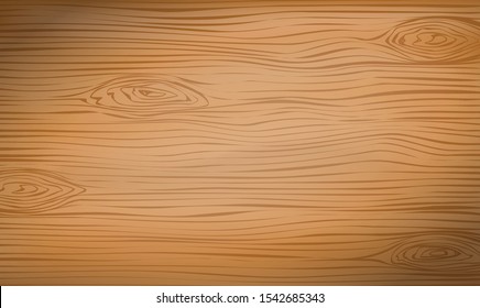 Brown wooden cutting, chopping board, table or floor surface. Wood texture. Vector illustration