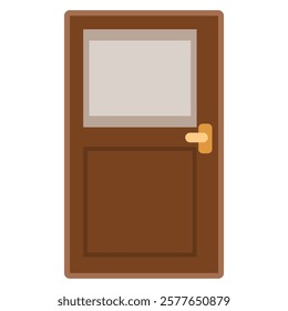 A Brown Wooden Door illustration
