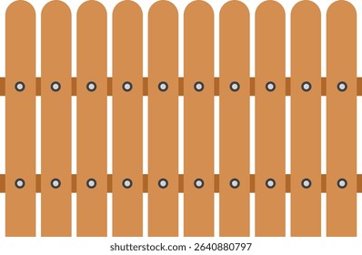Brown wooden fence vector design.