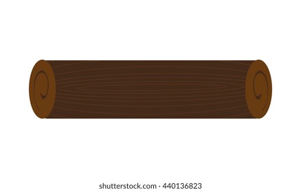 brown wooden log over isolated background,nature concept, vector illustration