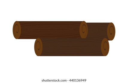 brown wooden logs over isolated background,nature concept, vector illustration