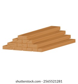 Brown Wooden Lumber Pile Vector. Log Pile. Wood Industry. Icon Lumber.