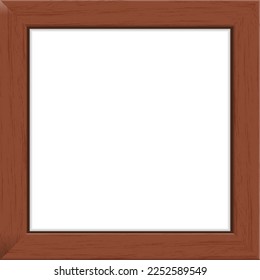Brown wooden plank frame. Vector illustration
