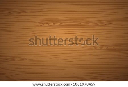 Brown wooden plank, table top, floor surface. Cutting chopping board. Wood texture. Vector illustration.