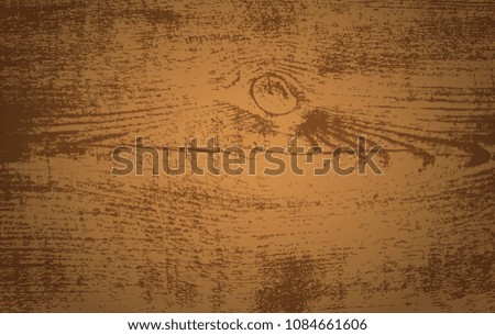 Brown wooden plank, table top, floor surface. Cutting chopping board. Wood texture. Vector illustration.