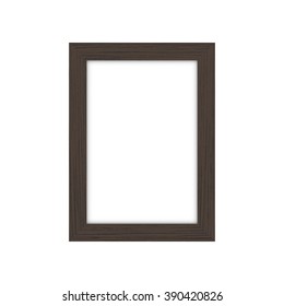 Brown wooden rectangular picture frame - Vector