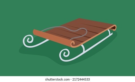 Brown Wooden Sleigh For Children