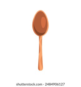 Brown wooden spoon for cooking or baking, featuring a long handle ideal for food blogs, recipes, kitchen themed designs, and culinary promotions