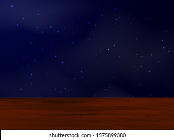 Brown wooden table background. Vector illustration for card