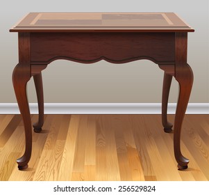 Brown wooden table in the house